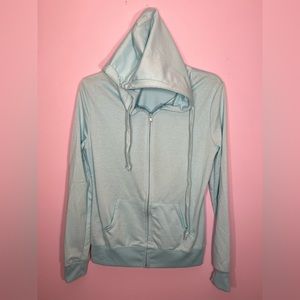 Aqua Zip Up Hoodie Size Large Women’s Sweatshirt